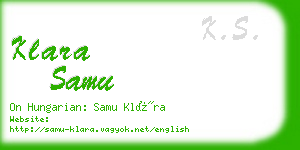 klara samu business card